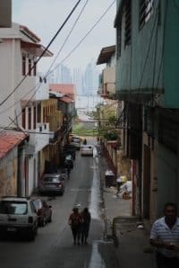 Old town Casca Veijo with New Panama City in the Background