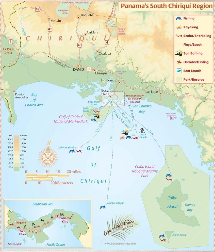 Map Chiriqui Gulf Panama 