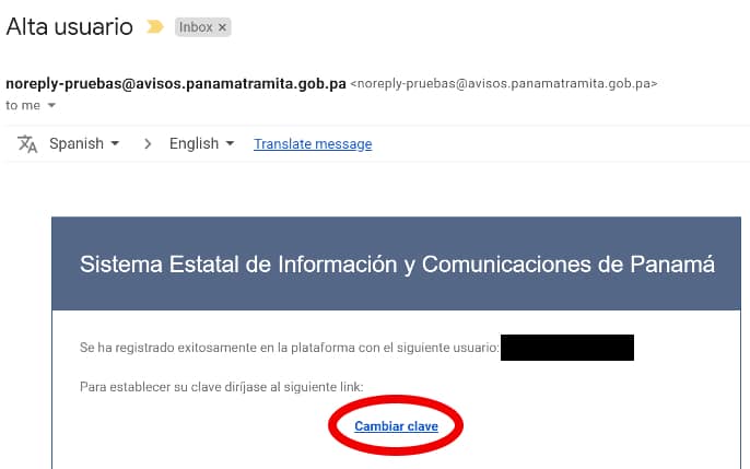 confirmation email