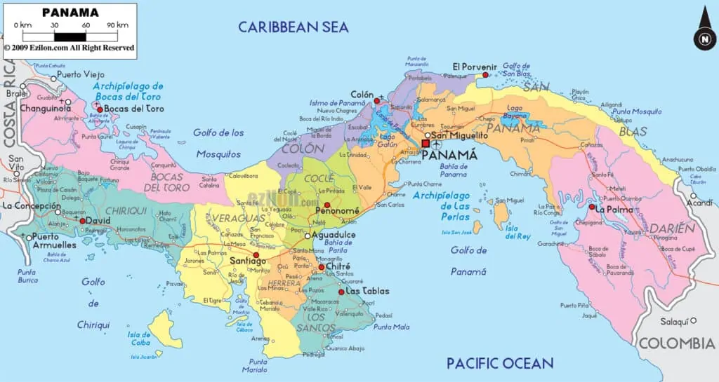map of Panama