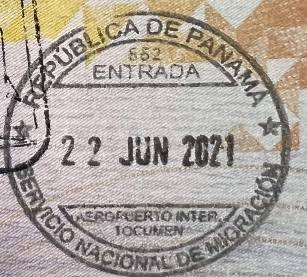 panama entry stamp